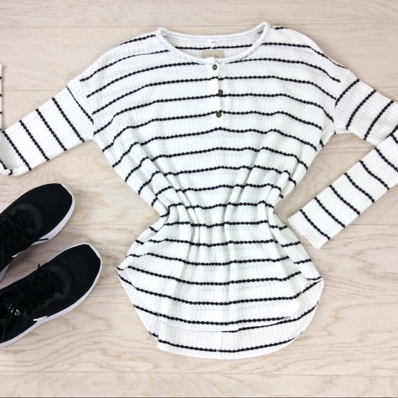 Chaser Tops - Chaser / Stripe Black White Stripe Pullover S
